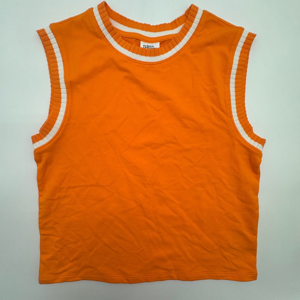 Sports Illustrated Women's Orange Sleeveless Sweatshirt Tank Top XS